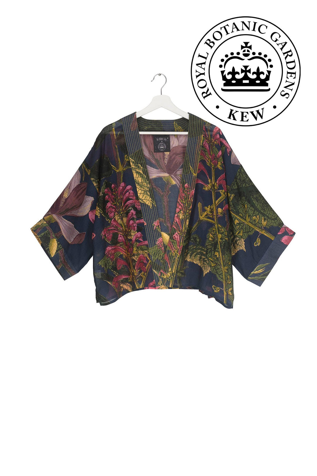 KEW Magnolia Blue Kimono- Our bestselling kimono jackets have loose ¾ length sleeves, an open front and a lightly embroidered lapel. Pair with a matching camisole and your favourite jeans in summer or layer over a polo neck during the cooler months.